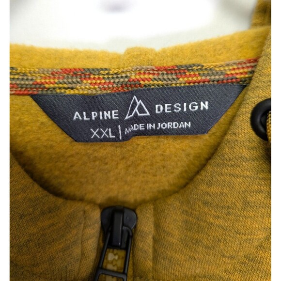 Alpine Design 1962 Anorak Pullover Jacket Hooded Yellow Green Mens Size XXL - Picture 2 of 9